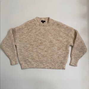 J. Crew Re-Imagined Chunky Knit Sweater Oatmeal Cotton Blend Size Medium
